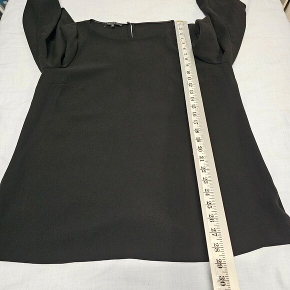 Lafayette 148 Caddie Finesse Crepe Blouse Black Top Blouse Women Size 10 - Picture 8 of 15